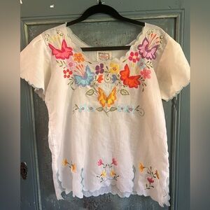 Embroidered Mexican peasant top